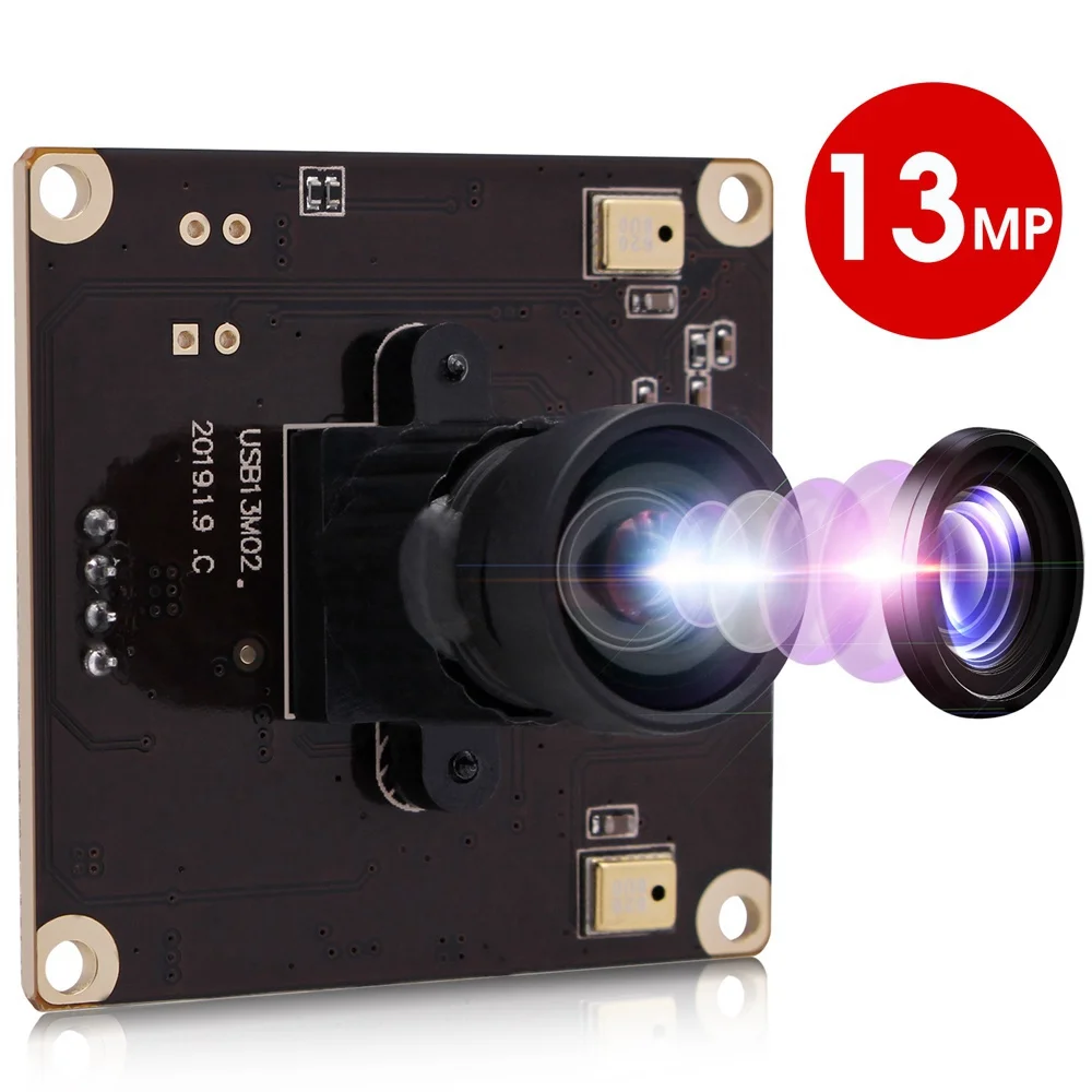 ELP 13MP USB Camera No Distortion Ultra HD Camera Module Professional Mini PC Webcam Industrial UVC Camera for Video Conference