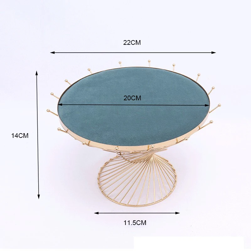 Green Round Drum Tray Basket Store Jewelry Display Storage Display Props Jewelry Display Shelf Desktop Storage Shelf