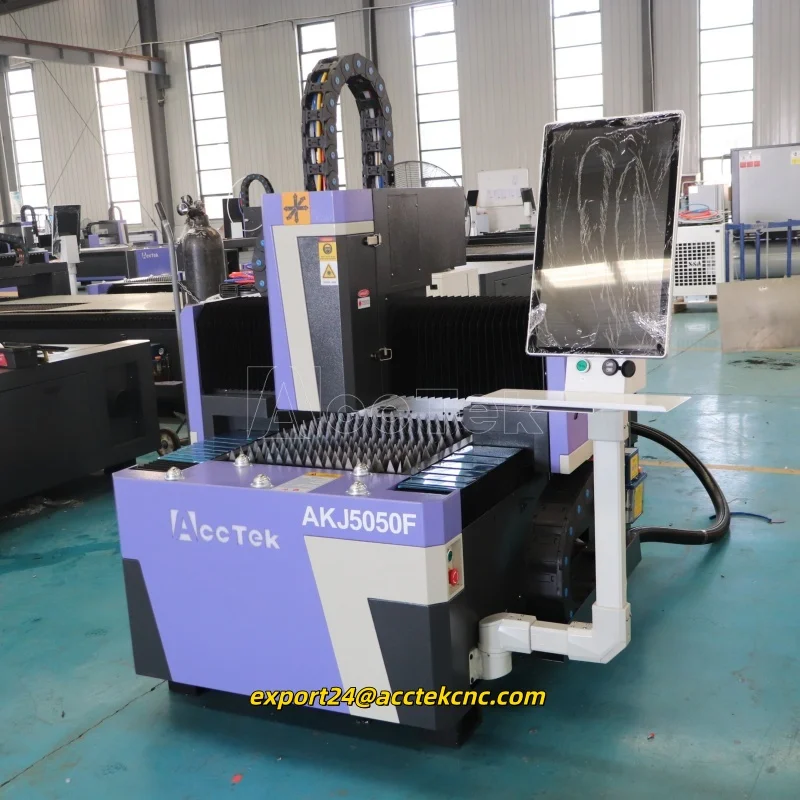 AccTek Fiber Lazer 5050 6060 6090 Mini Fiber Laser Sheet Metal Steel Aluminum Cutting Machine Price Automatic CNC Laser Cutter