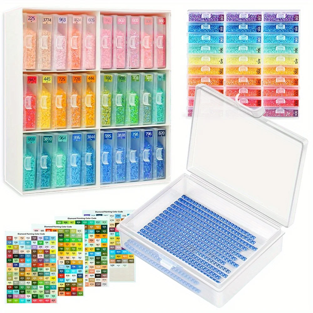 30 Pieces Diamond Painting Tray Set - For DIY Beaded Jewellery and Craft Storage, Suitable for Diamond Art Tools