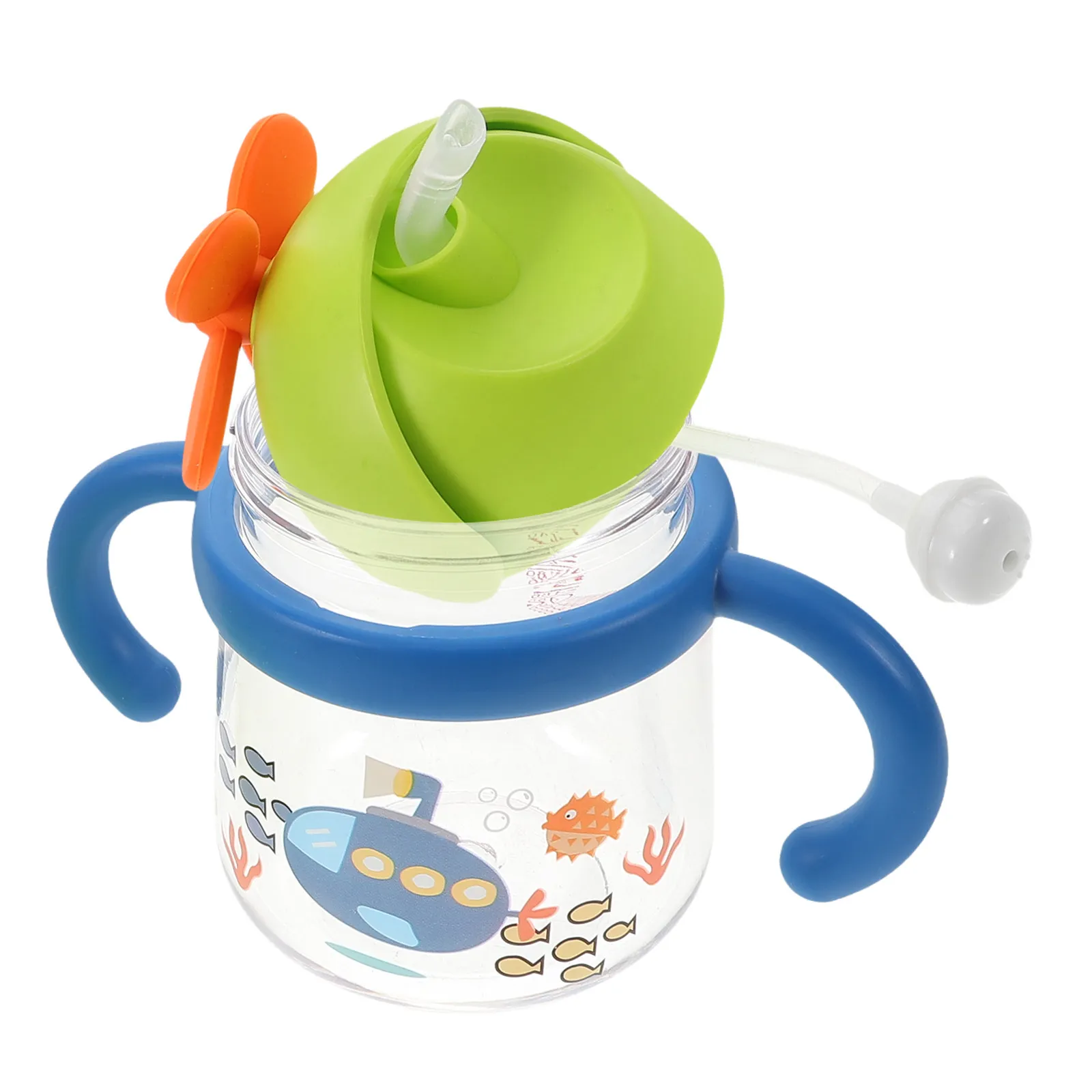 

Navy Blue Toddler Drinking Cup for Infants and Toddlers Spill Proof No Leak Straw Design Adorable Childlike Cup Detachable Easy