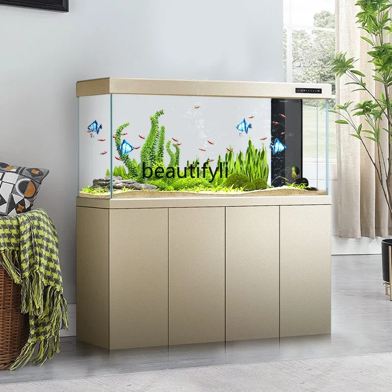 Smart Lazy Ecological Dragon Fish Tank Living Room Large Floor Super White Glass Bottom Filter Aquarium