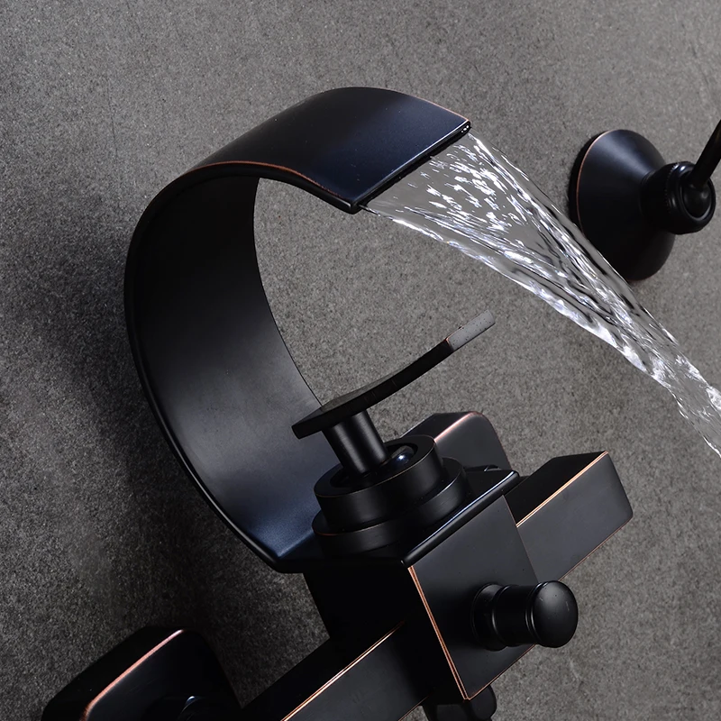 Hot and cold mixing valve, bathroom full copper cylinder side faucet wall row shower shower