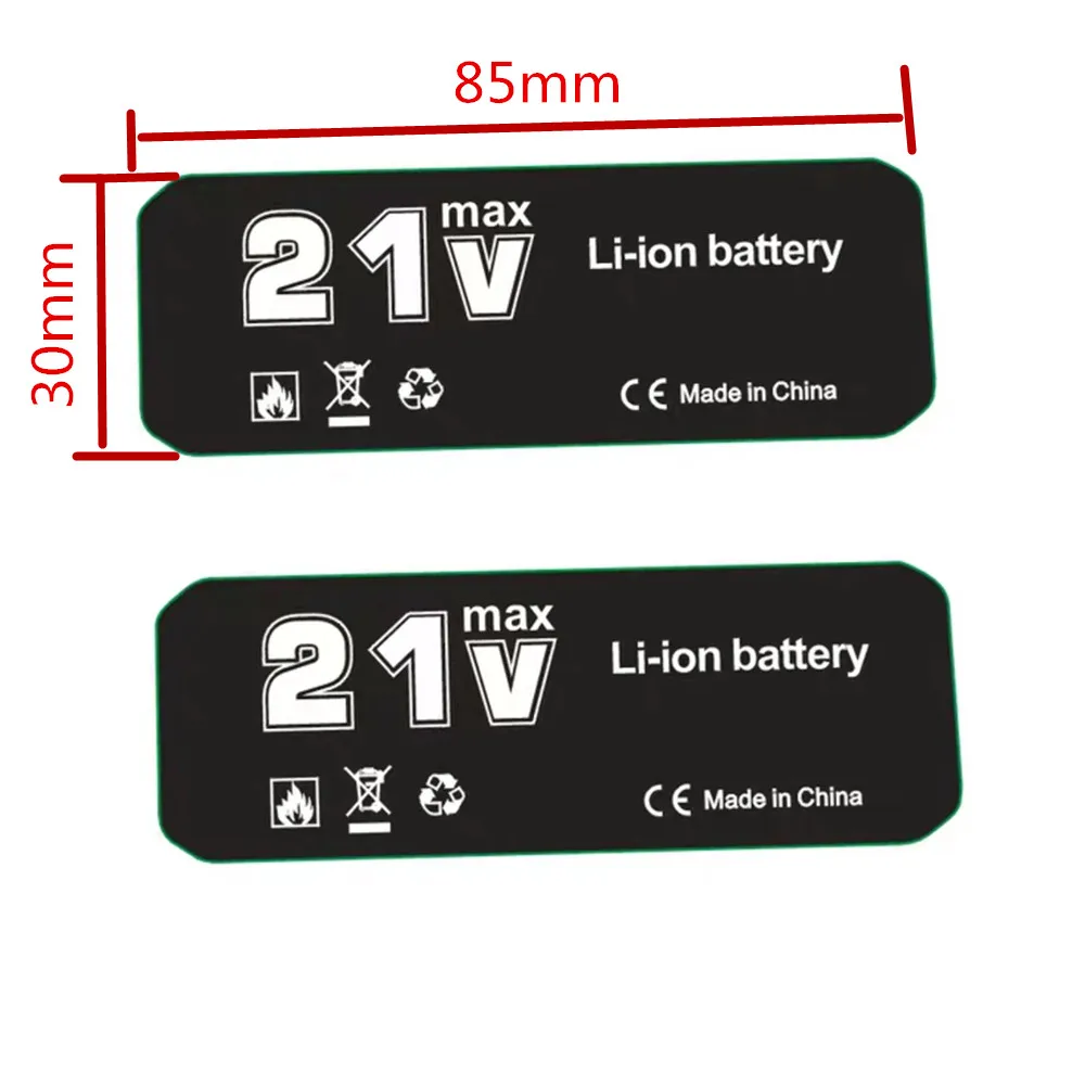 18V Sticker Label Suitable For Drill Hammer Wrench Battery 18650 5S2P 10 Sets