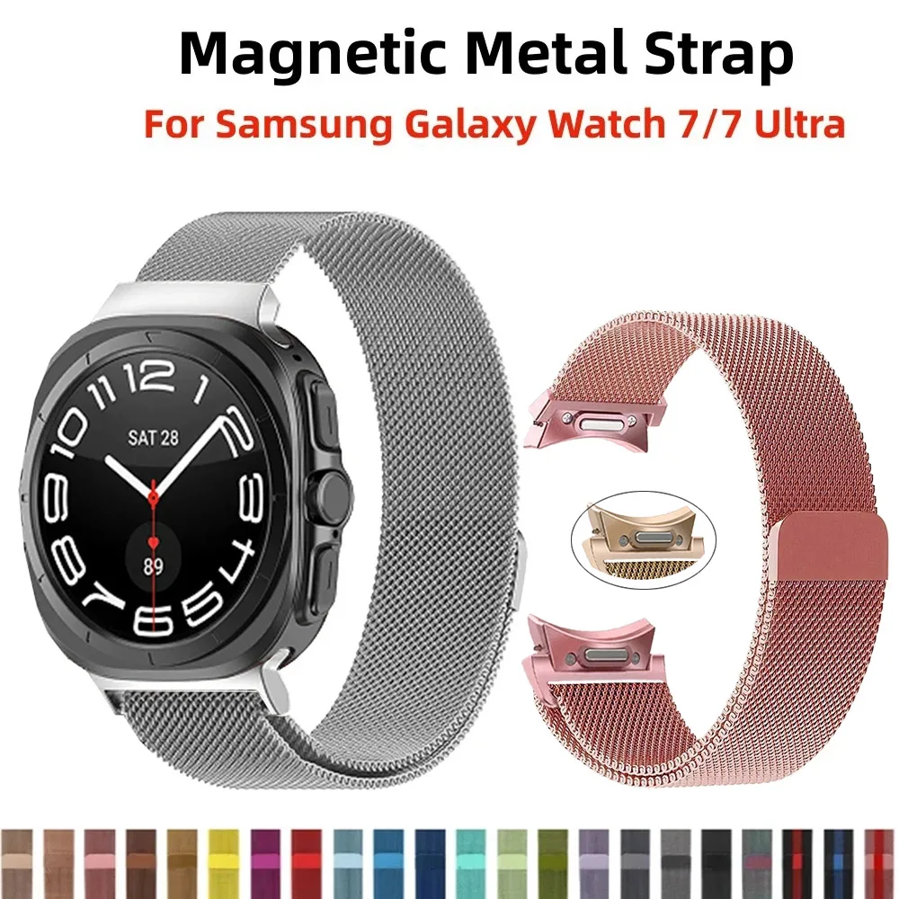 Pulseira de Laço Milanese para Samsung Galaxy Watch, Banda para Samsung Galaxy Watch 7, 6, 5, 4, Clássico, 45mm, 47mm, 43mm, 40mm, 44mm, 20 milímetros, Pro