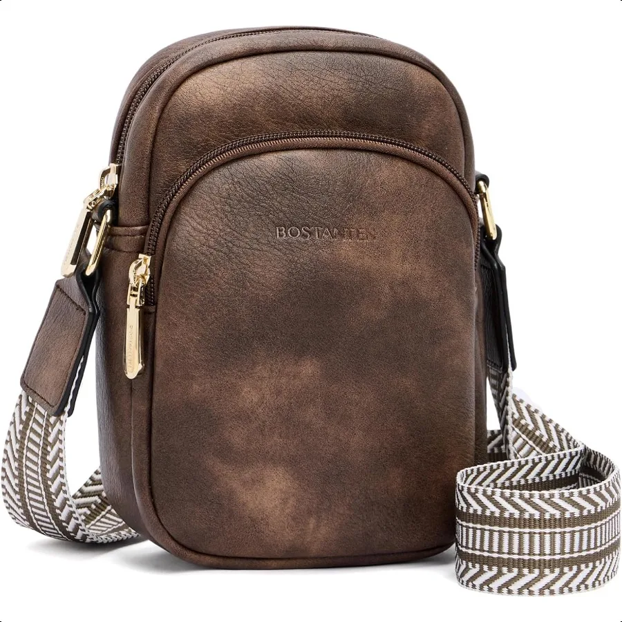 

BOSTANTEN Small Crossbody Bags for Women Designer Zip Cell Phone Purse Shoulder Handbags Wallet with Card Slots