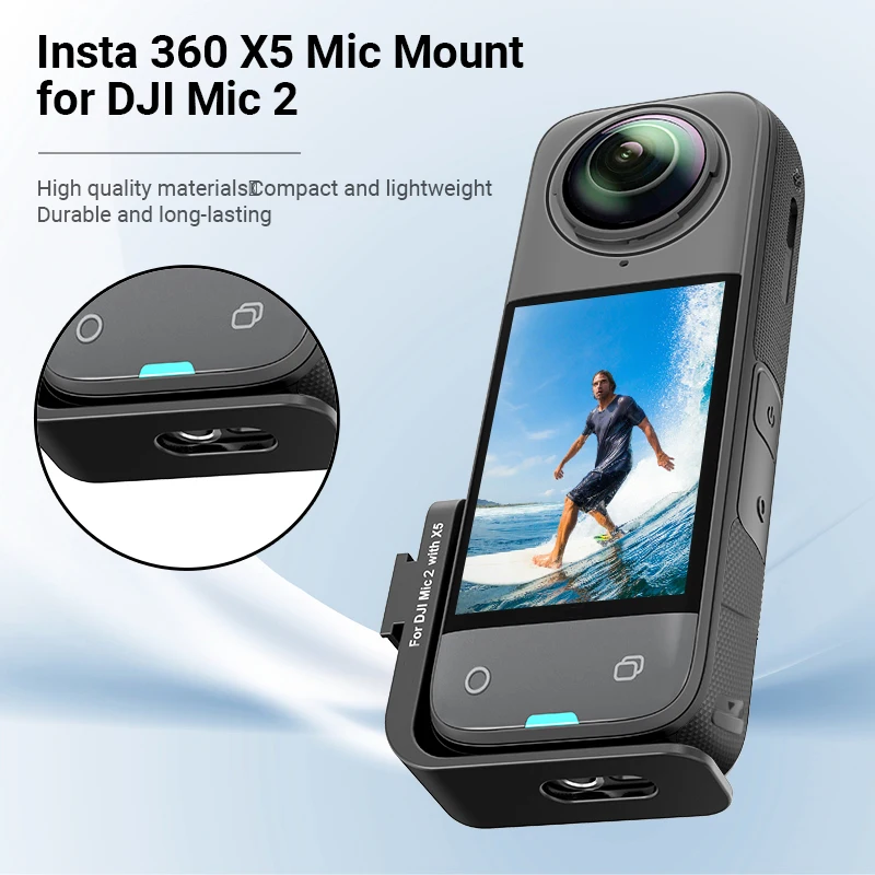 

Cold Shoe Mount for Insta360 X5 Mic 2 Receiver Audio Holder Bracket Adapter for Insta 360 X5 Accessories