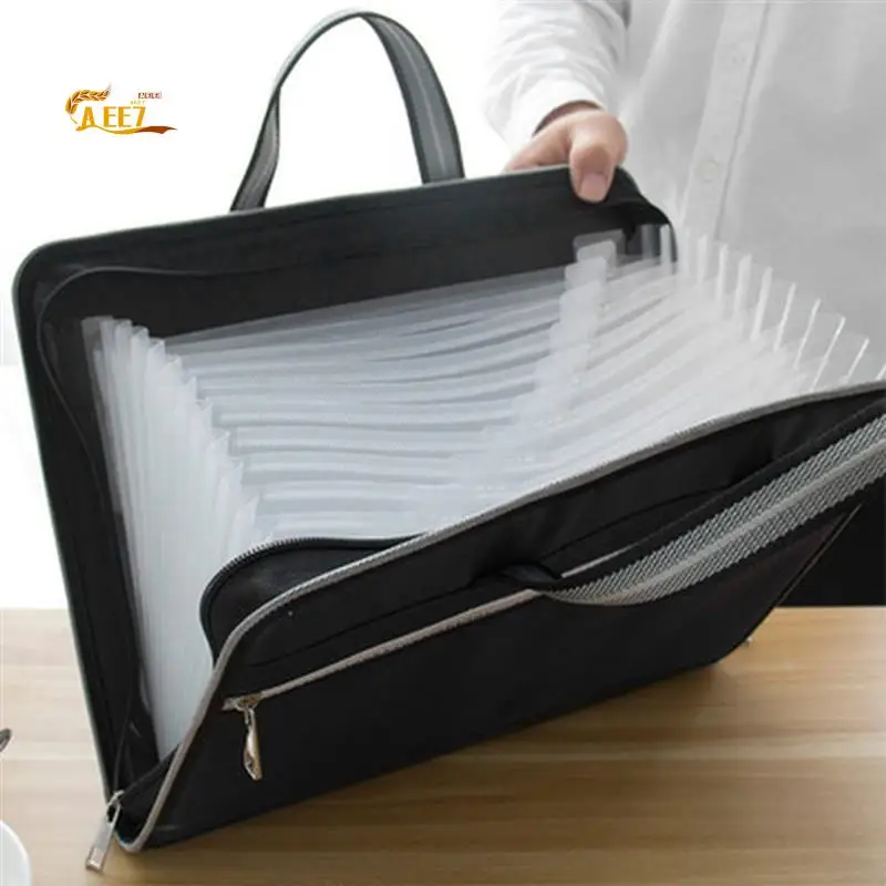 

AEE7-1 Piece Business Zipper Waterproof Insert File Bag 12 Oxford Cloth Organ Bag A4 Paper Folder Capacity Package Blue