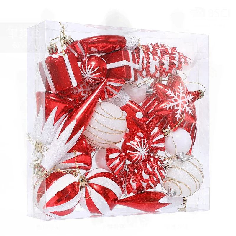 زينة كرة عيد الميلاد على شكل خاص، حزمة هدايا كعكة الحلوى الحمراء، ديكورات عبر الحدود على الطراز الأمريكي، ميكانيكية شبه يدوية