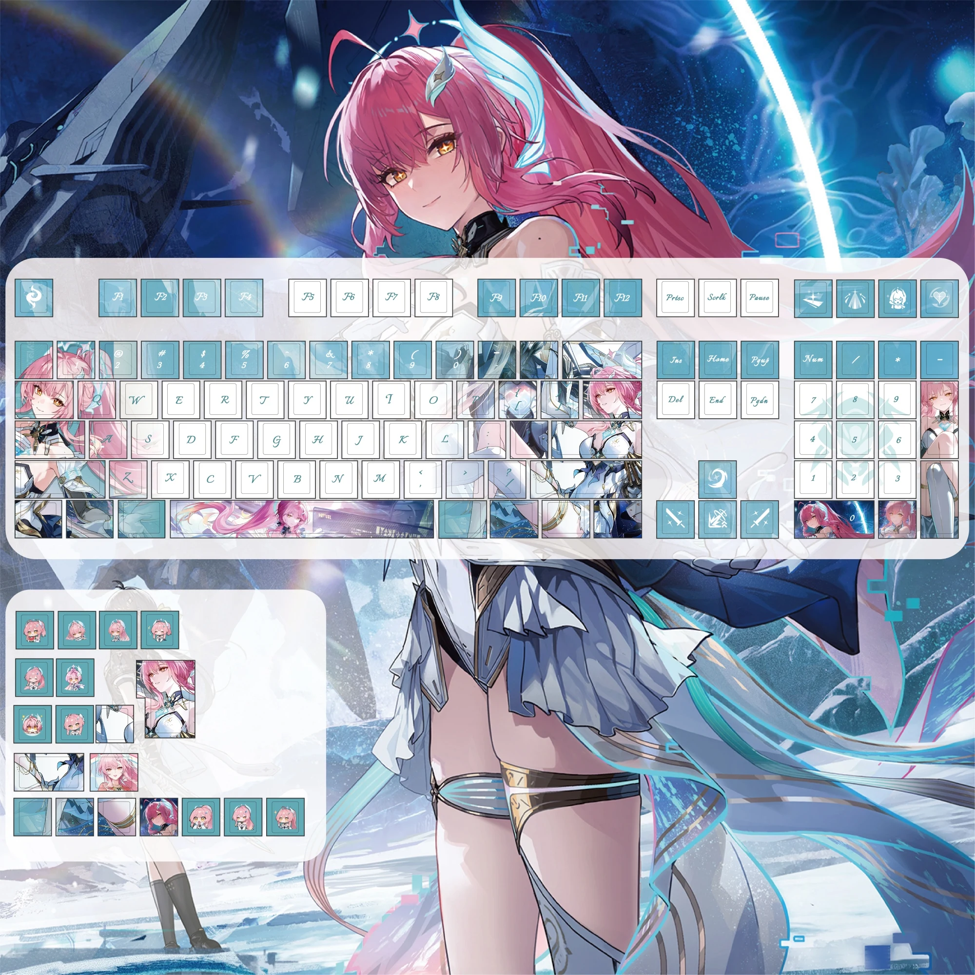 MAIMOOO Wuthering Waves Aemeath Keycaps Cherry Profile Cartoon Anime Game PBT Custom Keycap for Aula Mechanical Keyboard Gifts