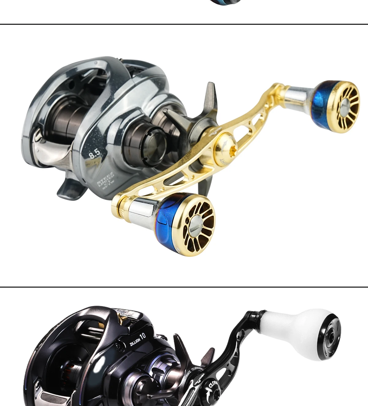 HEIGHTEN 115mm/130mm Baitcasting Reel Handle Without Knob For Shimano & Daiwa Abu Bait Reel