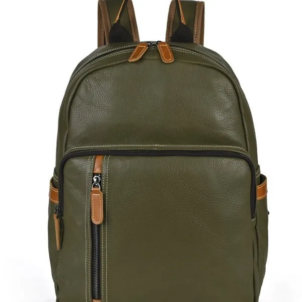 LD-Retro Leather Backpack, Men's and Women's Casual Versatile, Top Layer Cowhide, Large Capacity Student Backpack
