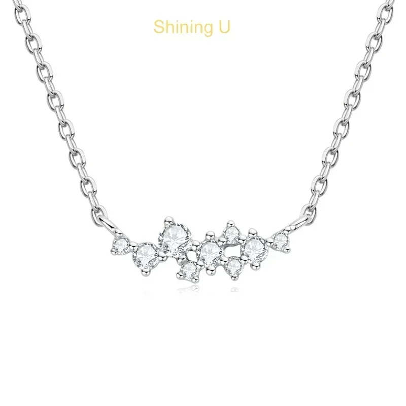 

Shining U S925 Silve D Color Moissanite Star Pendant Necklace for Women Fine Jewelry Wedding Anniversary Spring