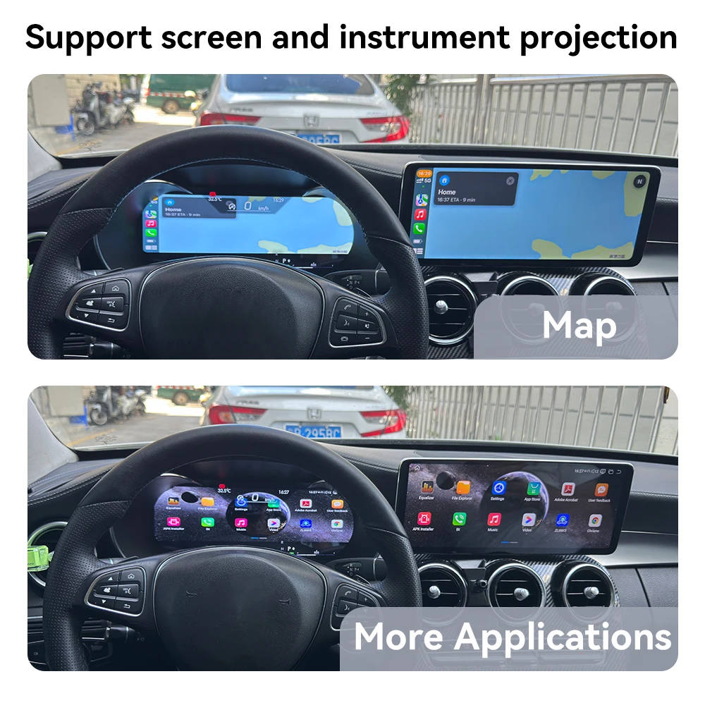 12.8 ''أندرويد 13 لمرسيدس بنز C الفئة W205/GLC X253 NTG5.0/5.5/6.0 2015-2019 راديو السيارة LCD لوحة القيادة الرقمية GPS Navigati
