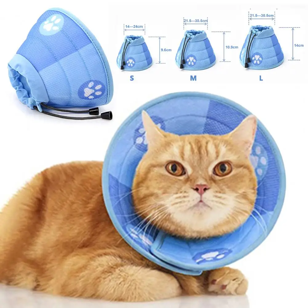 

Cat Cone Collar Soft Comfortable Cat Recovery Collar Post-Surgery Healing Cone Adjustable Breathable Anti-bite Cat Collar