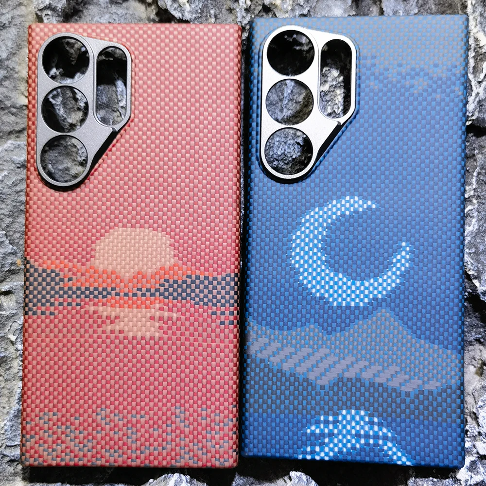 

For Magsafe Carbon Fabric Fiber Aramid Case For Samsung Galaxy S25 Ultra Magnetic Magnets Shell