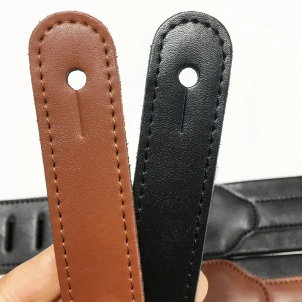 Guitar Strap Ethnic Style Leather Adjustable Acoustic Electric B Strap Guitar Belt Guitar Parts Accessories Brown
