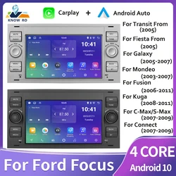 KNOWRO 2 DIN Car Android 10 Carplay GPS BT Radio Multimedia Player For Ford Focus Fiesta Galaxy Mondeo Fusion Kuga S-Max C-Max