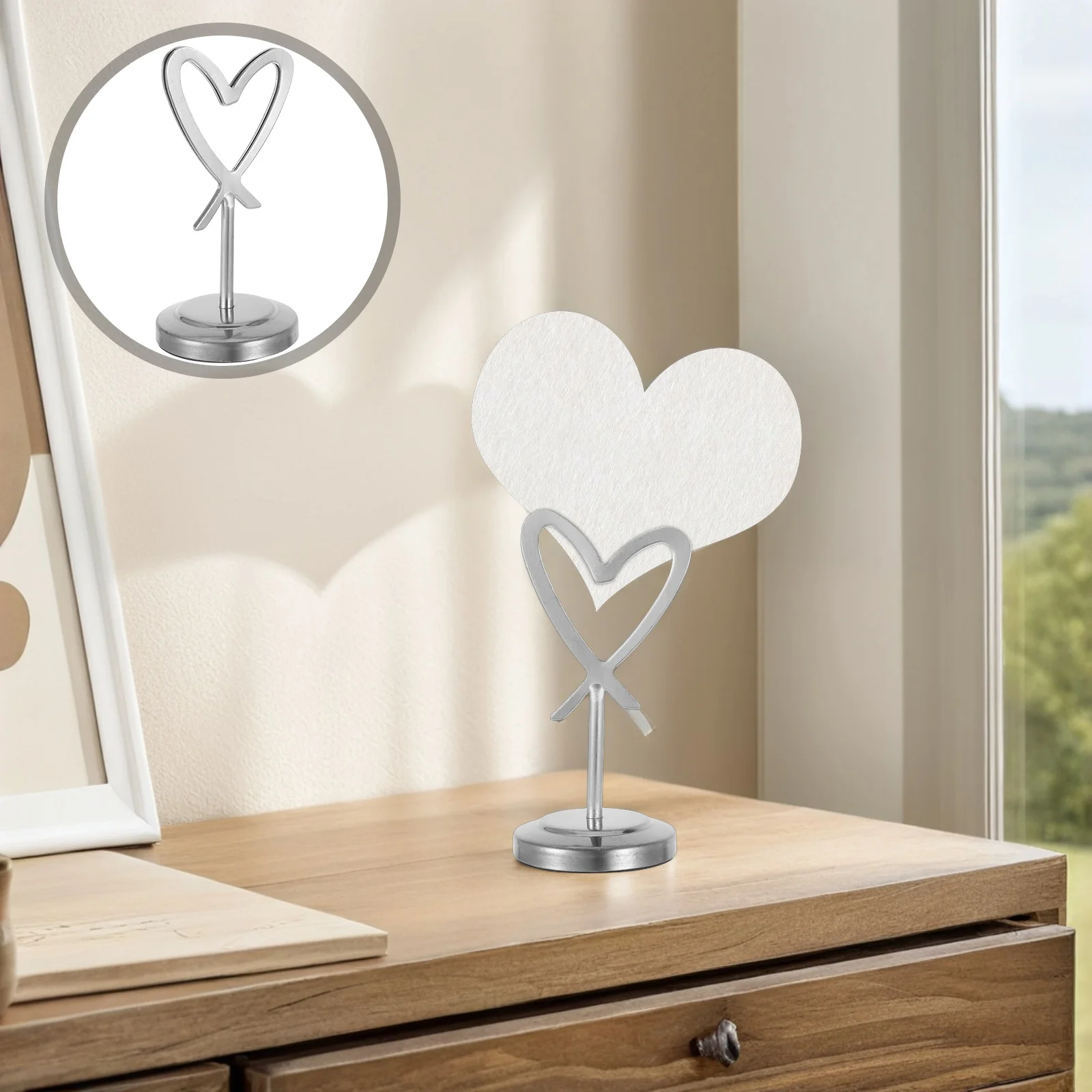 

Stainless Display Stand Memo Clip Holder for Office Wedding Party Table Sign Business Card Photo Note Paper