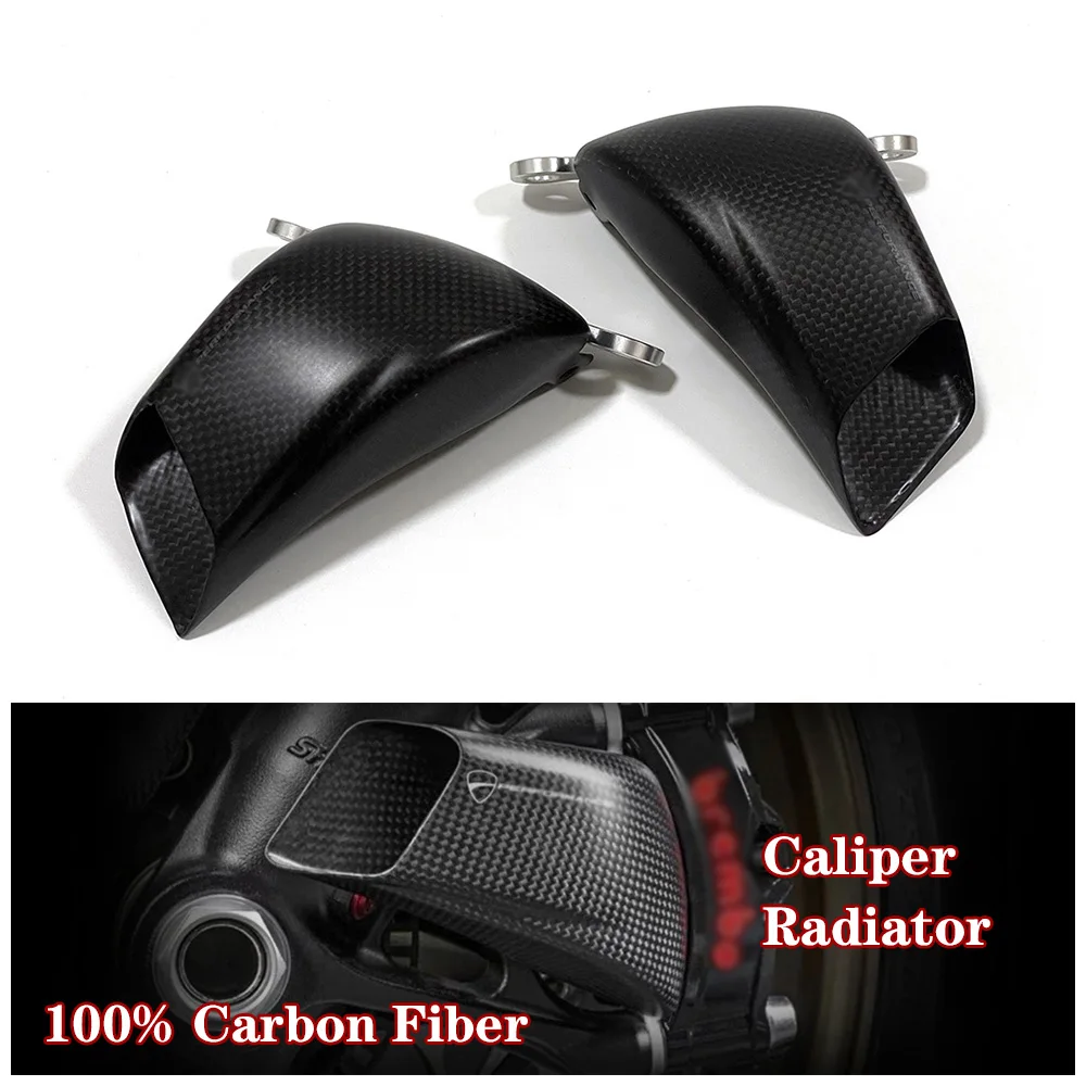 Carbon Fiber Motorcycle Front Brake Air Duct Caliper Radiator Cover For DUCATI PANIGALE V4 V2 V4S Streetfighter V4 V4S 2018-2023