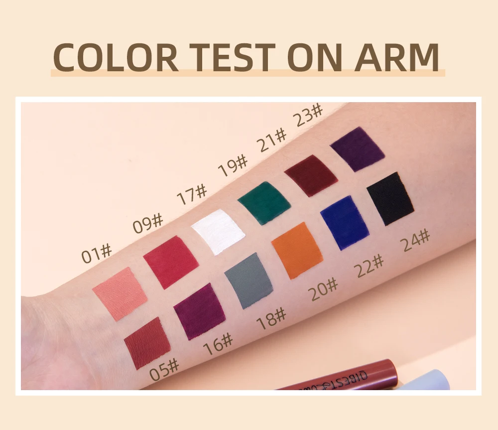 QIBEST 12 Colors Matte Liquid Lipstick Sets Lip Gloss Waterproof Long Lasting Sexy Red White Black Nude Lipgloss Makeup Sets