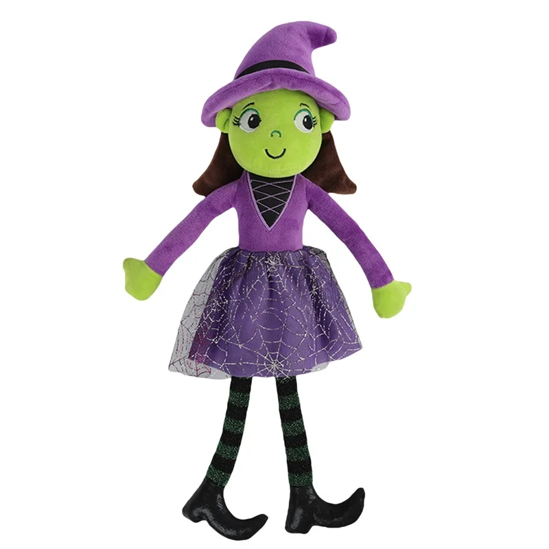 Halloween Witch Plush Toy Cute Little Witch Doll Lovely Stuffed Cartoon Doll Party Decoration Holiday Gifts for Kids Adults