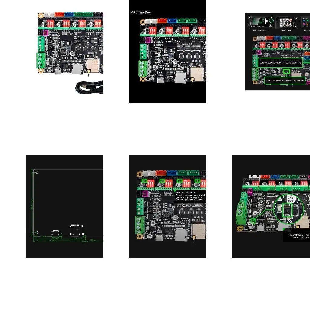 

652F MKS Tinybee Motherboard Support Dual 32Bits MKS Mini12684 MKS TFT Scens