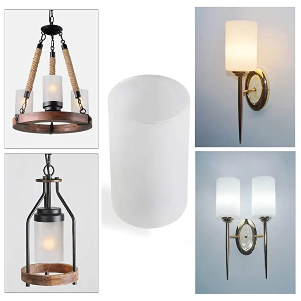 HOMSFOU Abat-jour Verre Laiteux Cylindrique Pour Lampes