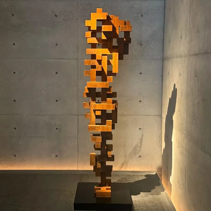 

Large abstract wood carving Handmade home decoration Wooden artwork Entrance corridor decoration