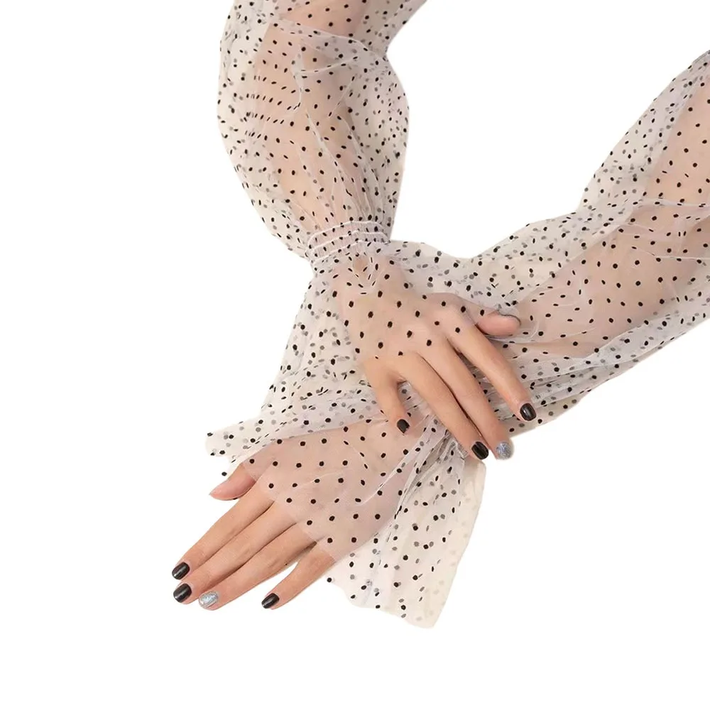 UV Protection Mesh Lace Arm Sleeves Sun Protection Sunscreen Summer Cooling Arm Cover Breathable Hand Cover