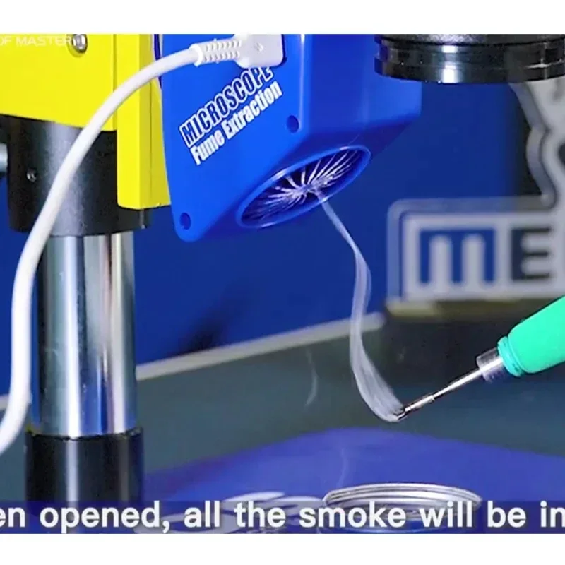 ميكانيكي أداة استخلاص الدخان بميكروسكوب تدفق الرياح مع 4 سرعات تنظيم الرياح مروحة استخراج فلتر اللحام عالية التردد