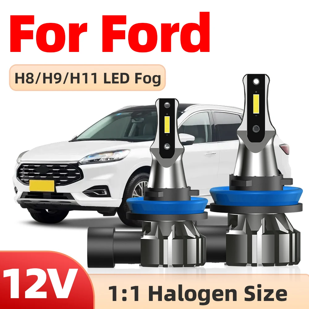 For Ford Mondeo (MK4,MK5) 2010 2011 2012 2013 2014 2015 2016-2019 LED H8 H11 Fog Light Bulbs CSP 15000LM Car DRL Lamps 6000K 12V