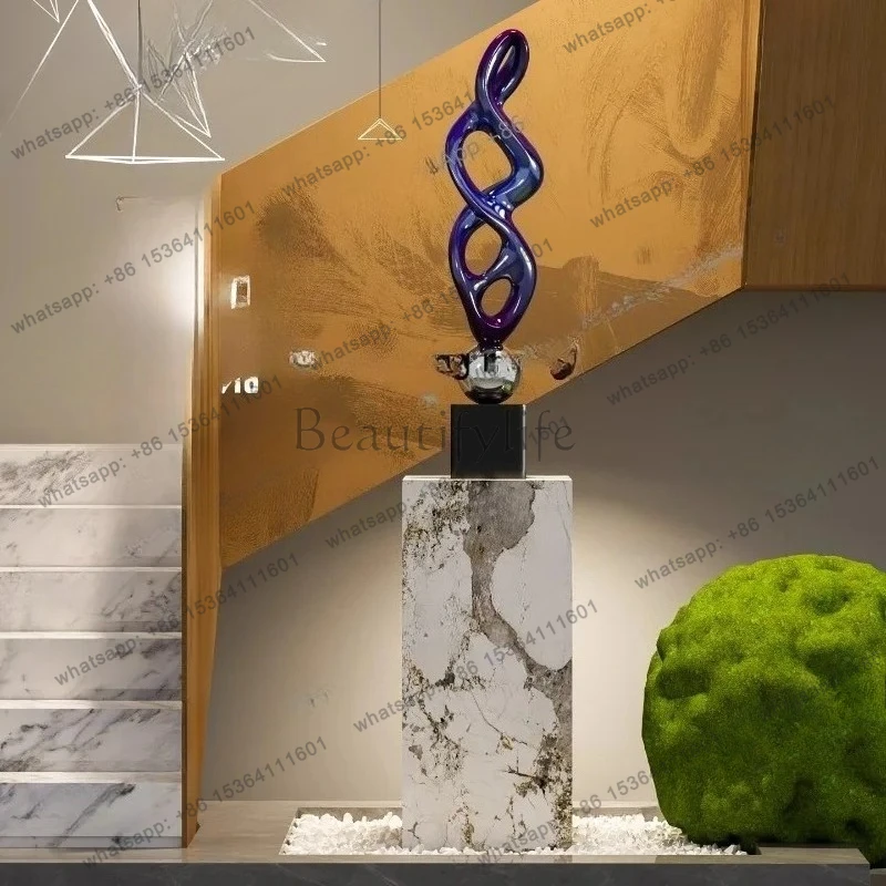 Art electroplating sculpture ornament Italian light luxury entrance high-end floor-to-ceiling living room decoration