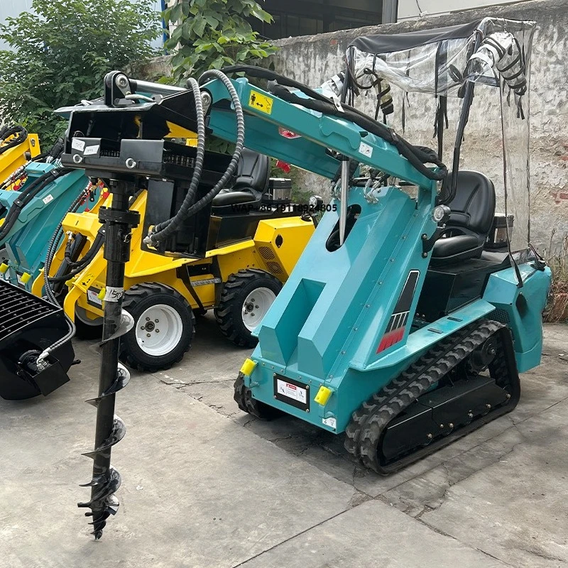 

China Track Wheel CE/EPA/EURO 5 Mini Skid Steer Loader With Bucket Trencher Rotary Plow