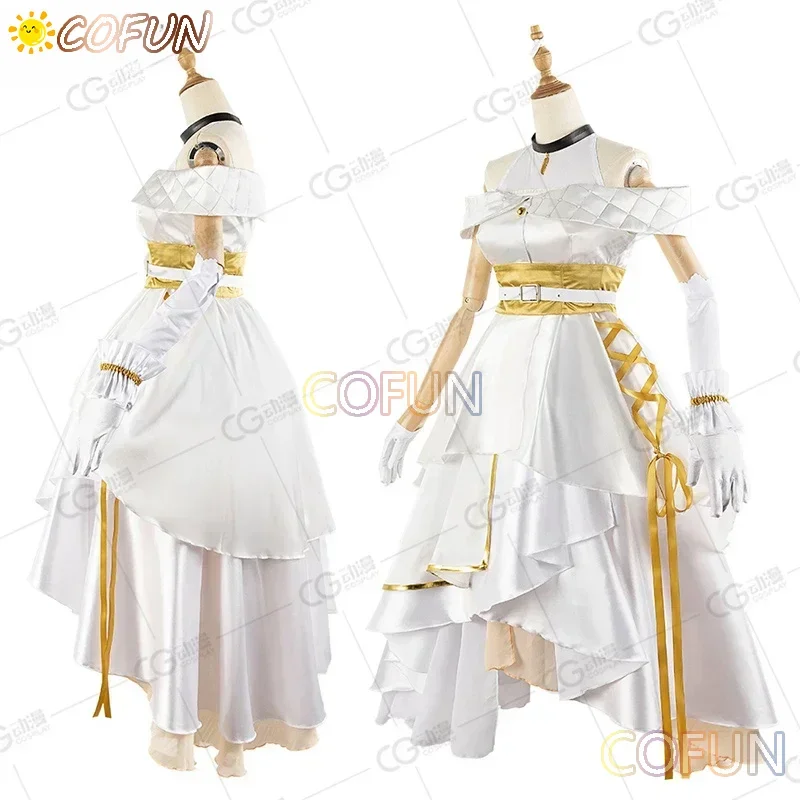 Anime Virtual YouTuber NIJISANJI Cosplay Costume 6th Anniversary Kuzuha/ kanakana / nei ponto / Hakase Fuyuki White Uniform Suit