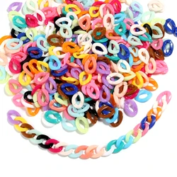 50pcs/lot Colorful Acrylic Link Chain Clasp Open Buckle Beads Connector for DIY Necklace Clothing Bag Chains Jewelry Making