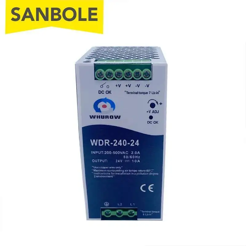 WDR-240-24 240 واط مجموعة واحدة دليل الانتاج الدين السكك الحديدية الصناعية تحويل التيار الكهربائي 10A محرك الأقراص