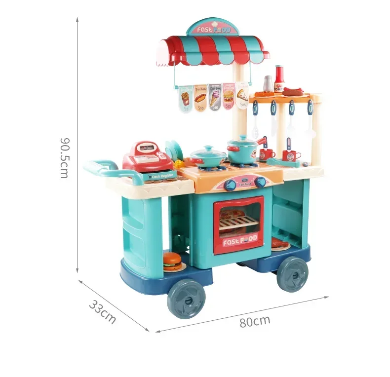 90cm big size Simulate Simulate oven kids kitchen utensils toy set kitchen items Play house Interactive Toy baby birthday gift