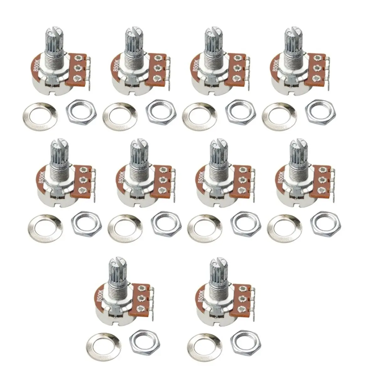 【POPULAR PICK】-15mm Shaft Full-Size/Mini Guitar Potentiometer for Electric Guitar & ,B500K/B250K Volume Tone Pot B