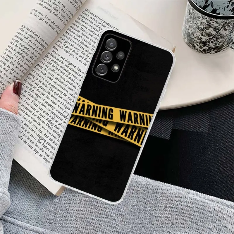 Radioactive Warning Phone Case for Samsung Galaxy S23 S22 S21 Plus Ultra A12 A32 A53 Clear Phone Cover Funda