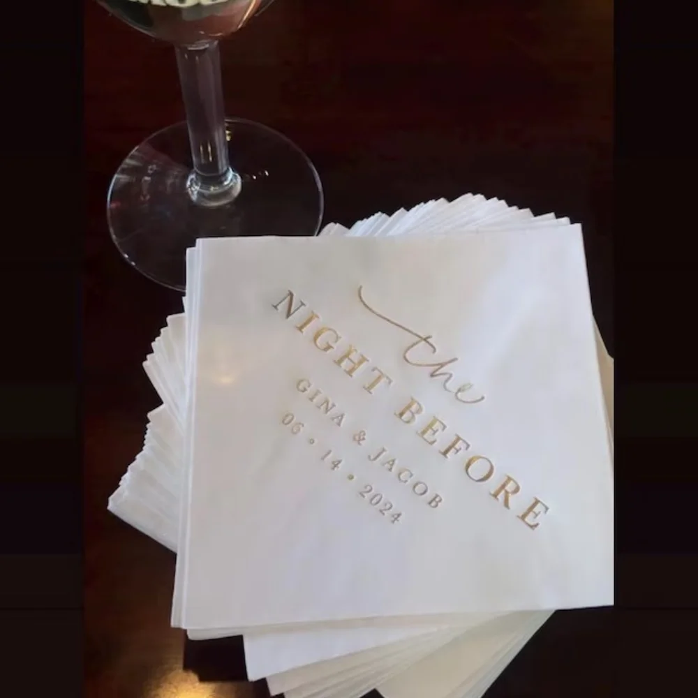 

Personalized Cocktail Napkins, Party Napkins, The Night Before, Engagement, Birthday, The Night Before, Beverage Paper, 50Pcs