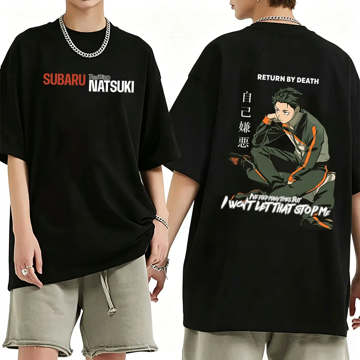 Anime Re:ZERO Starting Life in Another World Natsuki Subaru Graphic T-shirt Men Women Manga Oversized Tshirt Male Casual Tees