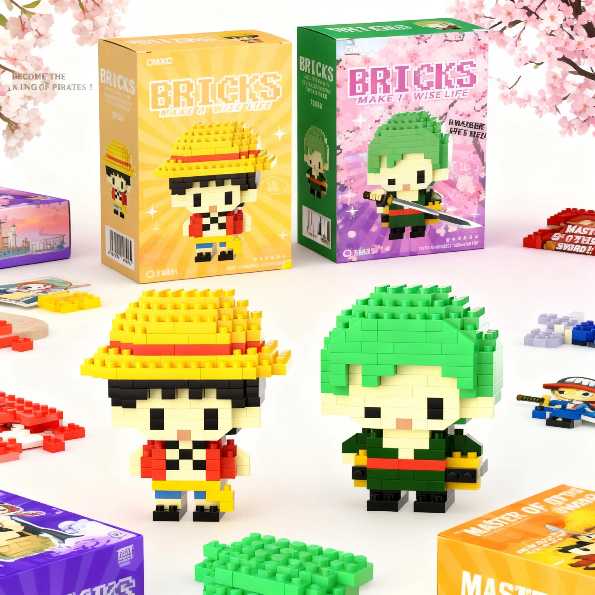 

One Piaca Anime Action Figures Luffy Zoro Nami Usopp Building Blocks Toy Kids Toys For Children Birthday Gifts