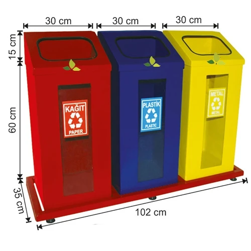 

Лучшее качество и заводская цена, мусорная корзина для переработки с цветовым кодом, дизайн с 3 отсеками, наборы прозрачных корзин для переработки