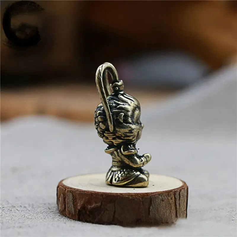 Immagine 4: AT02-3X Statuetta del Re Scimmia in Rame, Statua di Sun Wukong, Decorazione per Acquario, Ornamenti per la Casa, Decorazione per Auto