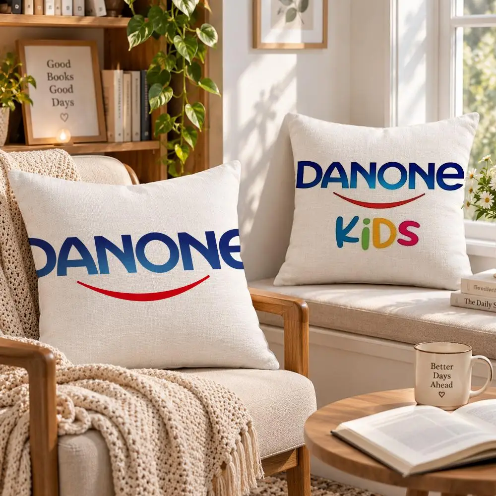 Food Dairy D-Danone Cushion Cover Soft Short Cover Washable Sofa Bed Dorm Garden Home Office Chair Decor