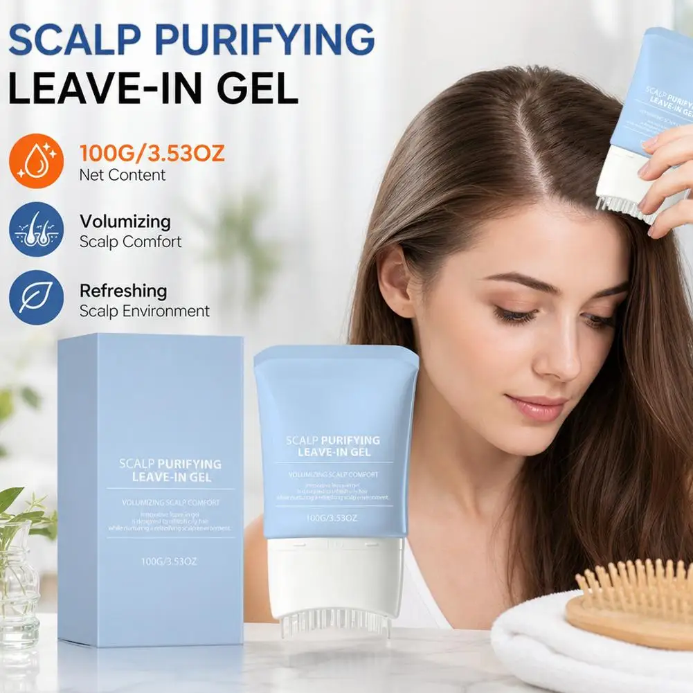 100g Scalp Purifying Leave In Gel Volumizing Hair Scalp Gel Refreshing Formula for Oily Hair Comfort Scalp Care No Rinse Scalp