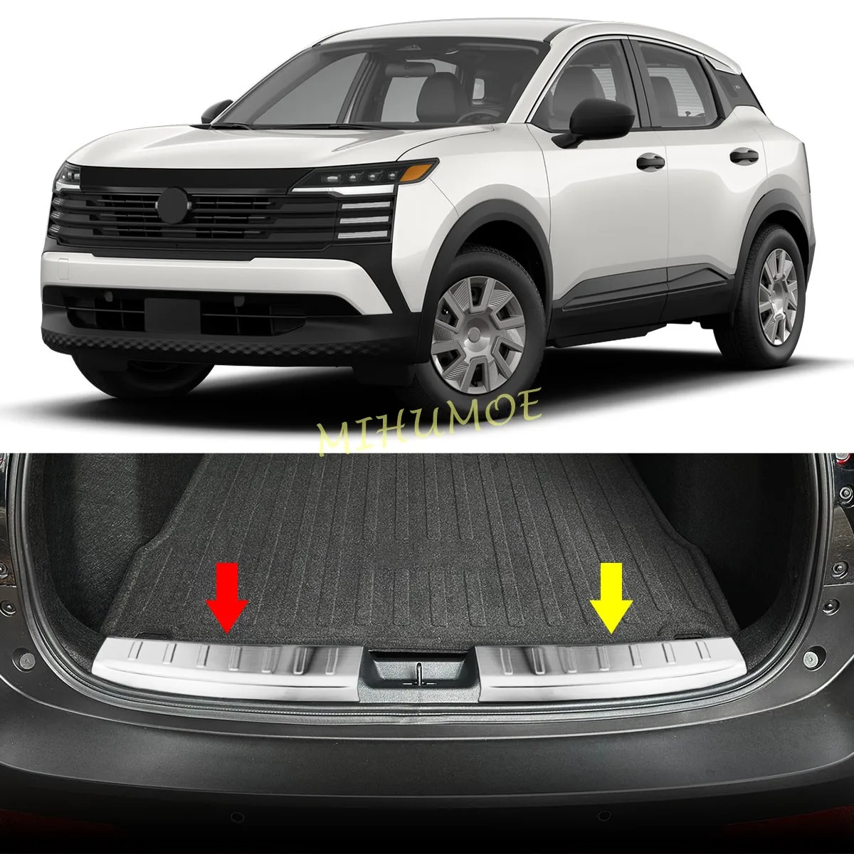 

For Nissan Kicks 2025 2026 Car Rear Bumper Foot Plat Protector Trunk Door Sill Pedal Trim Accessories Styling Stickers