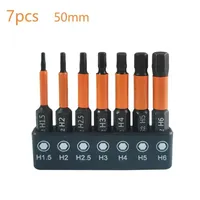 7pcs Screwdriver Bit Set Magnetic Hex Head 1/4 Shank Screwdriver Bit Electric Hexagonal Bit Screwdriver Socket Bit H1.5-H6