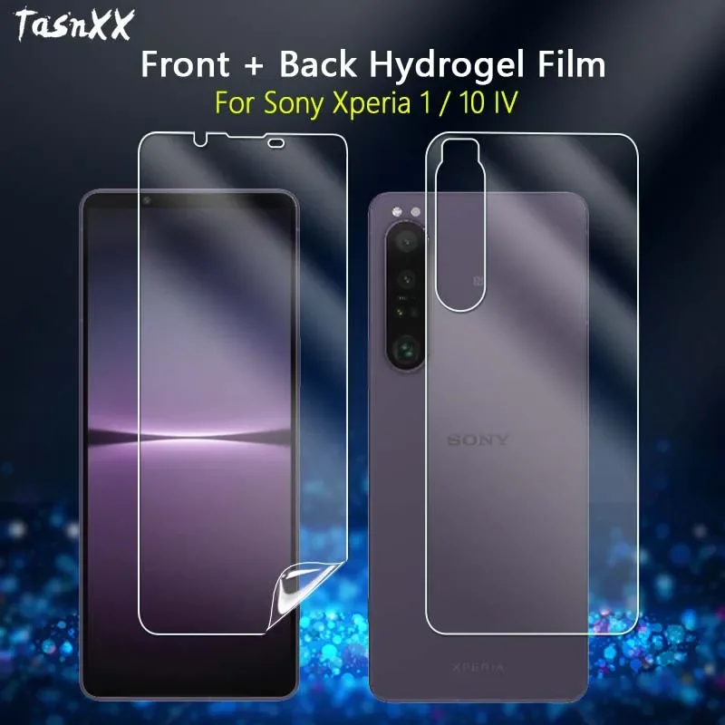 2in1 Front / Back Screen Protector For Sony Xperia 1 5 10 V IV III Clear Full Cover Soft Repairable Hydrogel Film -Not Glass